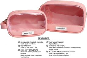 img 2 attached to 👝 Discover the Clear Transparent Dopp Kit Cosmetic Bag Set - Water Resistant Toiletry Organizer in Pink - Exploreloon