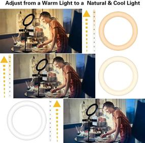 img 2 attached to 🌟 10.2 Inch Ring Light with Laptop Stand, Versatile Toilet Paper Holder, 3 Phone Holder Circle Light with Dimming for /TIK Tok/Live Streaming/Makeup/YouTube