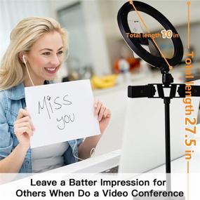 img 1 attached to 🌟 10.2 Inch Ring Light with Laptop Stand, Versatile Toilet Paper Holder, 3 Phone Holder Circle Light with Dimming for /TIK Tok/Live Streaming/Makeup/YouTube