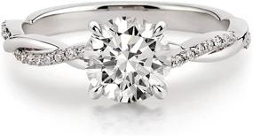 img 4 attached to 💍 1.16 Carat (ctw) Moissanite Engagement Rings for Women in 10K, 14K, 18K Gold or Platinum Plated Silver - Moissanite Rings