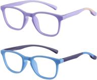 cooloo kids blue light blocking glasses 2 pack - computer gaming tv glasses for boys girls age 3-15 with blu-ray filter, anti-glare, and eyestrain protection logo