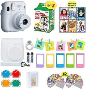 img 4 attached to Fujifilm Instax Mini 11 Instant Camera Ice White Shutter Compatible Carrying Case Fuji Film Value Pack (20 Sheets) Shutter Accessories Bundle