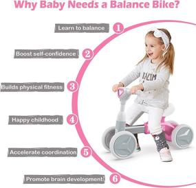 img 1 attached to 🚲 Baby Balance Bike Toys for 1 Year Old Girls Boys: No Pedal Infant Bicycle for 12-36 Months - 1st Birthday Gift in Blue