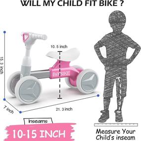 img 3 attached to 🚲 Baby Balance Bike Toys for 1 Year Old Girls Boys: No Pedal Infant Bicycle for 12-36 Months - 1st Birthday Gift in Blue