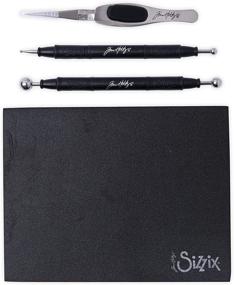 img 2 attached to 🔲 Sizzix Tim Holtz Shaping Kit 665304 - Ultimate Paper Sculpting Set for Scrapbooking and Cardmaking: Black Edition