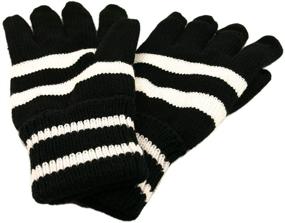 img 4 attached to Soft Striped Winter Insulated Gloves Men's Accessories