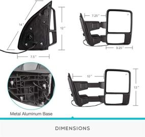 img 2 attached to 🛠️ YITAMOTOR Зеркала для буксировки для Ford F250/F350/F450/F550 Super Duty 99-07, Excursion 01-05 (комплект) - С расширенным дымчатым эффектом, электроподогревом, сигнальным светом, возможностью расширения - Улучшенный SEO.