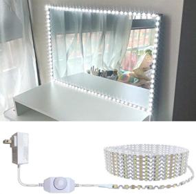 img 4 attached to 💡 Adjustable LED Vanity Mirror Lights Kit, 13ft/4M Bendable Strip Light Set with Dimmer and Power Supply – No Need to Cut, Ideal for Vanity Make-up Mirror, Cloakroom, Table – Mirror Not Included