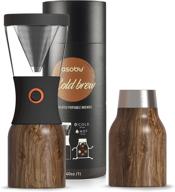 ☕ asobu coldbrew: portable cold brew coffee maker with vacuum insulated 1l stainless steel carafe - bpa free (wood finish) logo