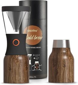 img 3 attached to ☕ Asobu Coldbrew: Portable Cold Brew Coffee Maker with Vacuum Insulated 1L Stainless Steel Carafe - BPA Free (Wood Finish)