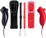 🎮 vinklan remote controller for wii nintendo: wii remote and nunchuck bundle with silicon case (black and red) - enhance your gaming experience! logo
