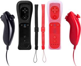 img 4 attached to 🎮 Vinklan Remote Controller for Wii Nintendo: Wii Remote and Nunchuck Bundle with Silicon Case (Black and Red) - Enhance Your Gaming Experience!