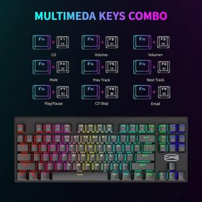 img 1 attached to Ultimate CP3 Gaming Keyboard: 87-Key Mechanical Keyboard with RGB Backlighting, Anti-ghosting, and Blue Switches - Perfect for Laptop, Windows, PC Games, and Work