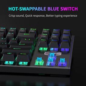 img 2 attached to Ultimate CP3 Gaming Keyboard: 87-Key Mechanical Keyboard with RGB Backlighting, Anti-ghosting, and Blue Switches - Perfect for Laptop, Windows, PC Games, and Work