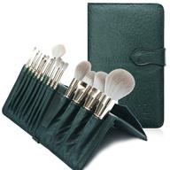 💄 alimice 14pcs makeup brush set with travel case - professional foundation kabuki blending brushes for face, powder, blush, concealers, eye shadow - premium synthetic make up brush kit logo