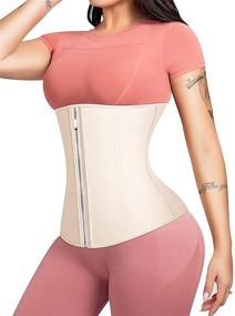 img 4 attached to ASHLONE Latex Waist Trainer Corset - Underbust Sport Cincher for Women's Fitness, Workout, and Body Shaping