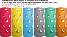 img 3 attached to 🧴 Brieftons Silicone Sleeves: 6-Pack Insulated Anti-Slip Protection Covers for Glass Bottles