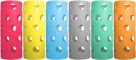 🧴 brieftons silicone sleeves: 6-pack insulated anti-slip protection covers for glass bottles логотип