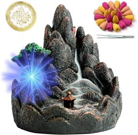 img 4 attached to 🌿 INONE Incense Burner with 150 Cones - Waterfall Backflow Incense Holder for Aromatherapy, Zen & Home Decor