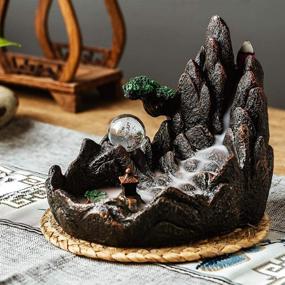 img 1 attached to 🌿 INONE Incense Burner with 150 Cones - Waterfall Backflow Incense Holder for Aromatherapy, Zen & Home Decor