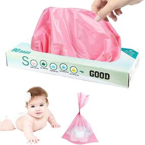 img 4 attached to 🗑️Отпадные пакеты PI Odor: прочные и непротекающие пакеты для подгузников для младенцев и взрослых, пищевого отхода и санитарных изделий - L-90 пакетов.
