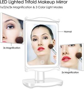 img 3 attached to 💄 Illuminate Your Beauty Routine: Aesfee Makeup Mirror Vanity Mirror with Lights and Multiple Magnification Options, Dimmable Touch Control, Dual Power Supply