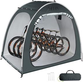 img 4 attached to YORIN Waterproof Outdoor Bike Shed Storage Tent - Portable, Foldable & Anti-Dust Design for 4 Bicycles or 2 Tricycles