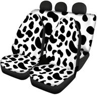 joylamoria black cow print car seat covers easy install logo