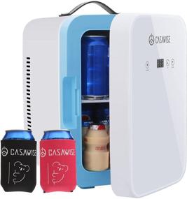 img 4 attached to 🧊 CASAWISE Mini Fridge: 8L Temperature Control, Compact Portable Refrigerator for Foods, Drinks, Skincare, Meds - AC/DC Power, Digital Display - Ideal for Car, Room, Office (White)