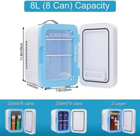 img 2 attached to 🧊 CASAWISE Mini Fridge: 8L Temperature Control, Compact Portable Refrigerator for Foods, Drinks, Skincare, Meds - AC/DC Power, Digital Display - Ideal for Car, Room, Office (White)