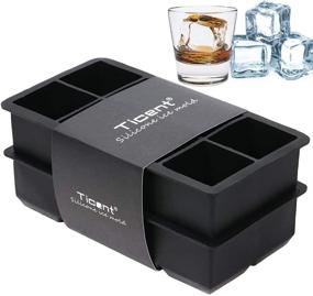 img 4 attached to 🧊 Pack of 2 Ticent Silicone Ice-Cube Molds - Large 2-Inch Ice Cubes for Whiskey and Cocktails