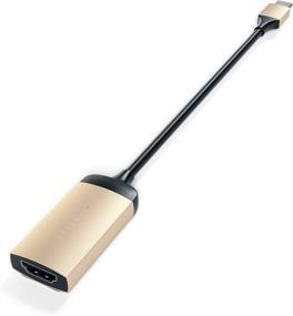 img 1 attached to 🌟 Satechi Aluminum Type-C HDMI Adapter 4K (60Hz): Compatible with MacBook Pro/Air, iPad Pro, Surface Go - Gold