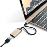 🌟 satechi aluminum type-c hdmi adapter 4k (60hz): compatible with macbook pro/air, ipad pro, surface go - gold logo