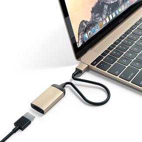img 4 attached to 🌟 Satechi Aluminum Type-C HDMI Adapter 4K (60Hz): Compatible with MacBook Pro/Air, iPad Pro, Surface Go - Gold