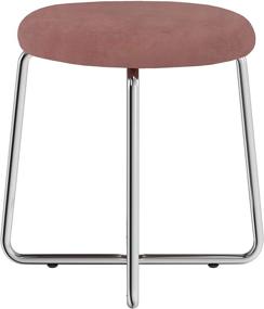 img 2 attached to 💖 Hillsdale Regan Round Backless Pink Velvet Vanity Stool: Elegant Metal Design with Plush Upholstered Seat