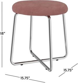 img 1 attached to 💖 Hillsdale Regan Round Backless Pink Velvet Vanity Stool: Elegant Metal Design with Plush Upholstered Seat