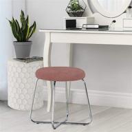 💖 hillsdale regan round backless pink velvet vanity stool: elegant metal design with plush upholstered seat логотип