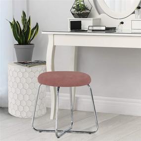 img 4 attached to 💖 Hillsdale Regan Round Backless Pink Velvet Vanity Stool: Elegant Metal Design with Plush Upholstered Seat