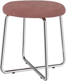 img 3 attached to 💖 Hillsdale Regan Round Backless Pink Velvet Vanity Stool: Elegant Metal Design with Plush Upholstered Seat