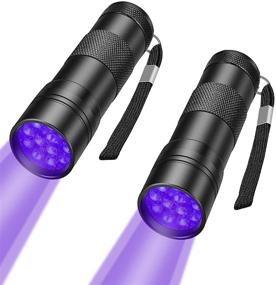 img 4 attached to 🔦 UV Flashlight 2 Pack - COSOOS 12 LED Handheld Blacklight Mini Light Torch Detector for Dog Pet Urine Stains, Bed Bugs, Scorpions - Batteries Not Included