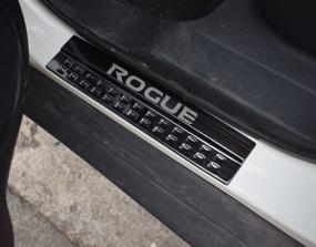 img 2 attached to 🚪 Накладки на пороги из нержавеющей стали Weigesi для Nissan Rogue 2014-2020: Придают автомобилю стиль с черными аксессуарами.