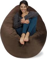 ultimate comfort unleashed: chill sack giant memory foam bean bag chair pillow – luxurious brown pebble sofa with soft micro fiber cover logo