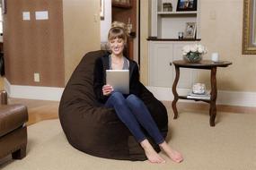 img 2 attached to Ultimate Comfort Unleashed: Chill Sack Giant Memory Foam Bean Bag Chair Pillow – Luxurious Brown Pebble Sofa with Soft Micro Fiber Cover