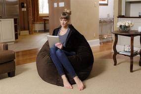 img 3 attached to Ultimate Comfort Unleashed: Chill Sack Giant Memory Foam Bean Bag Chair Pillow – Luxurious Brown Pebble Sofa with Soft Micro Fiber Cover