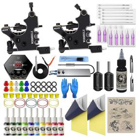 img 4 attached to 🖋️ Beginner Tattoo Kit: Complete Tattoo Gun Kit with 2 Starter Machines, 10 Colorful Tattoo Inks - TK1000084