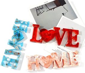 img 2 attached to 🏠 3 Pack Resin Word Mold by Cedilis - Unique Design Love Home Family Sign Molds, Exquisite Crystal Cast Resin Molds for DIY Table Decoration, Home Decor, Wall Art & Hanging