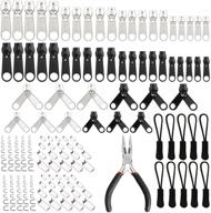 👝 eutenghao 183pcs zipper repair kit: zipper replacement, zipper pull rescue, and extension pulls for clothing, jackets, purses, luggage, backpacks - silver and black set logo