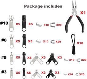 img 3 attached to 👝 EuTengHao 183Pcs Zipper Repair Kit: Zipper Replacement, Zipper Pull Rescue, and Extension Pulls for Clothing, Jackets, Purses, Luggage, Backpacks - Silver and Black Set