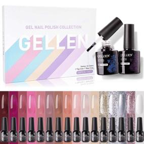 img 4 attached to 💅 Gellen 16 Colors Gel Nail Polish Kit - Translucent Pink Red Browns with Top Base Coat, Trendy Nail Art Glitters - DIY Home Gel Manicure Set
