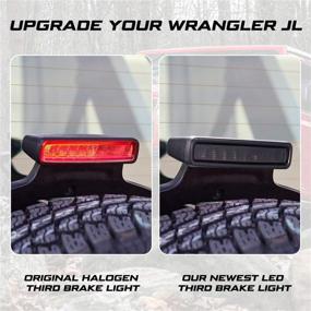 img 3 attached to 🚦 KIWI MASTER LED 3rd Brake Light for 2018-2021 Jeep Wrangler JL: Enhance Your Ride with High Mount Stop Light (Black Housing, Smoke Lens)